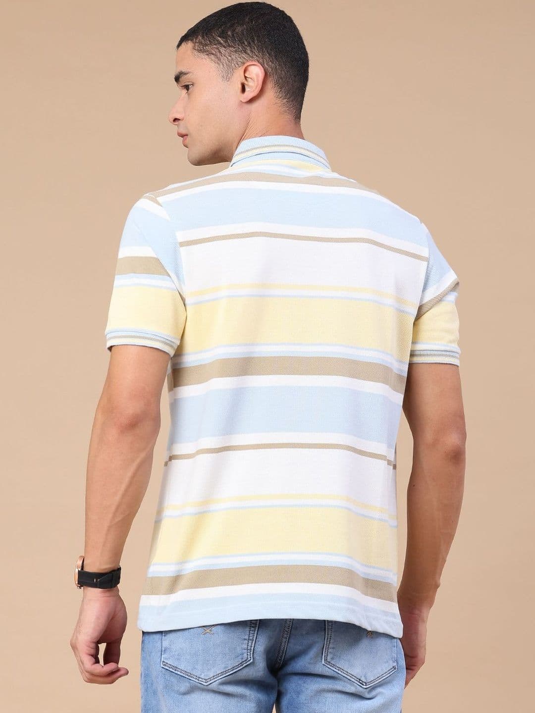 V-Mart Men Striped Polo Collar T-shirt thumbnail 6