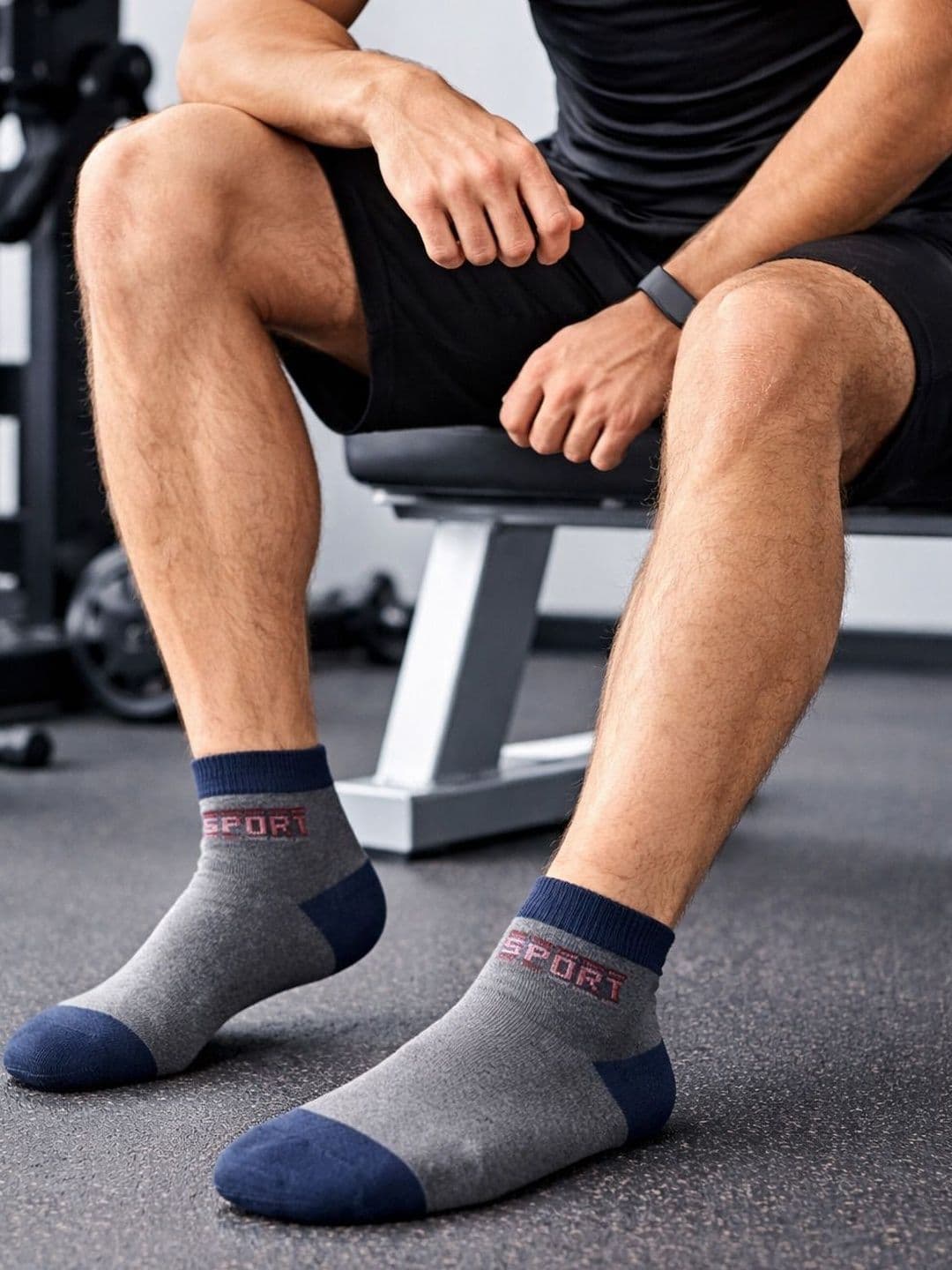 Blacktank Men Pack of 5 Cotton Colourblocked Ankle Length Socks thumbnail 3