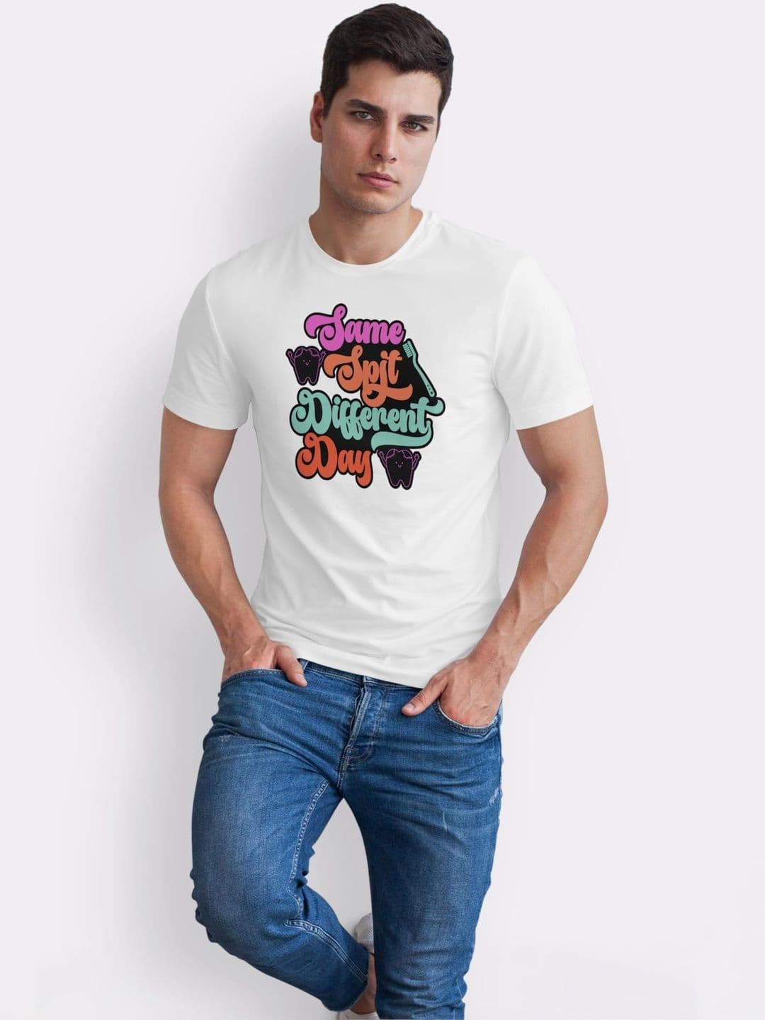 Seekbuylove Men Typography Printed Bio Finish T-shirt thumbnail 2