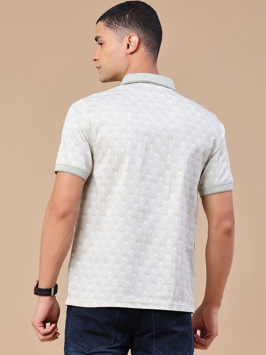 V-Mart Men Floral Printed Polo Collar Pockets T-shirt thumbnail 6