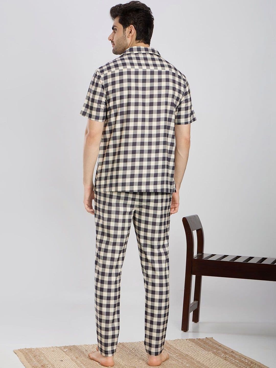 ETC Men Checked Night suit thumbnail 5