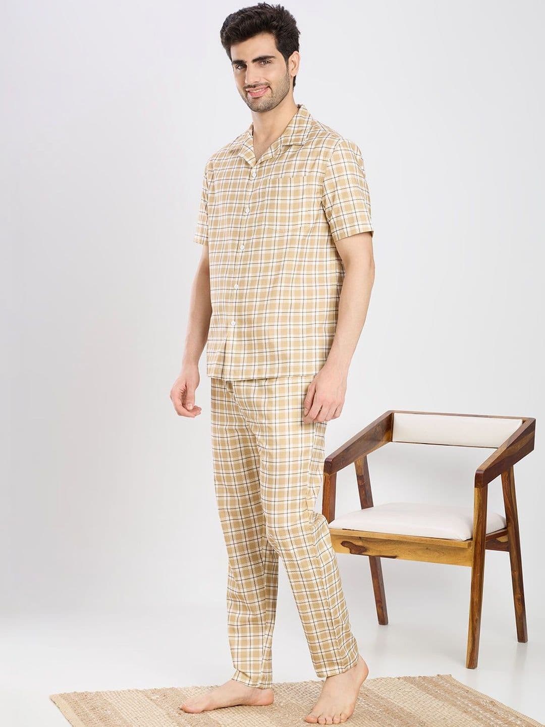 ETC Men Checked Night suit thumbnail 2