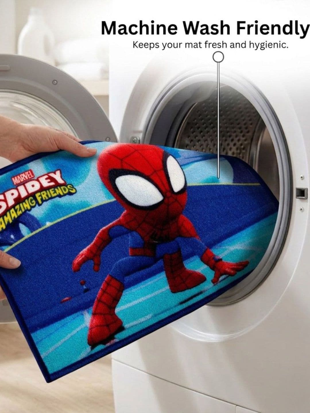Athom Living Blue Marvel Character Theme Kids Anti Slip Bathmat 57x37 thumbnail 7