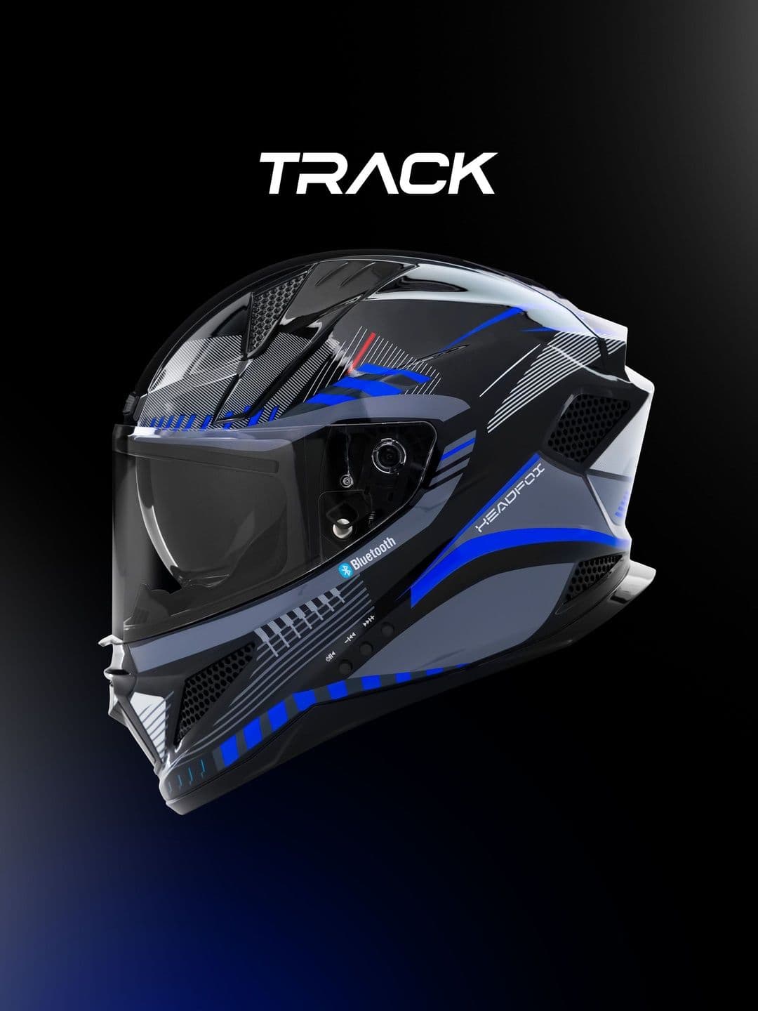 HEADFOX Lightweight Track Sharp 5.3 Smart Bluetooth Helmet thumbnail 2