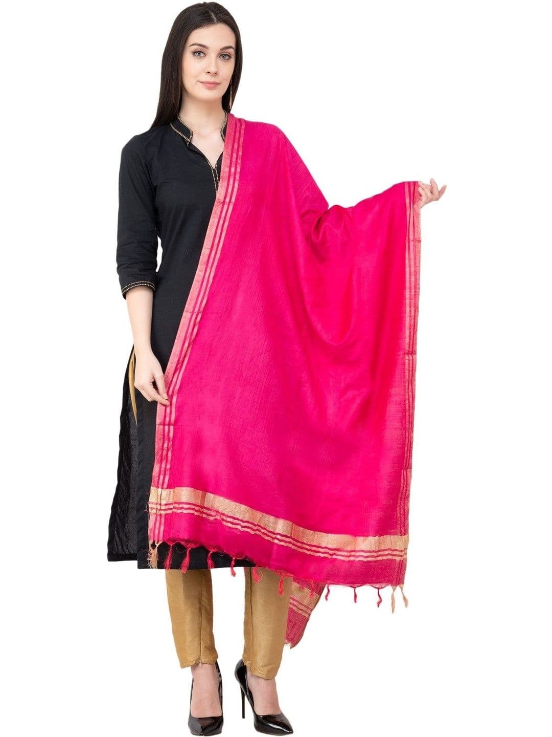 A R SILK Woven Design Dupatta with Zari - view 1