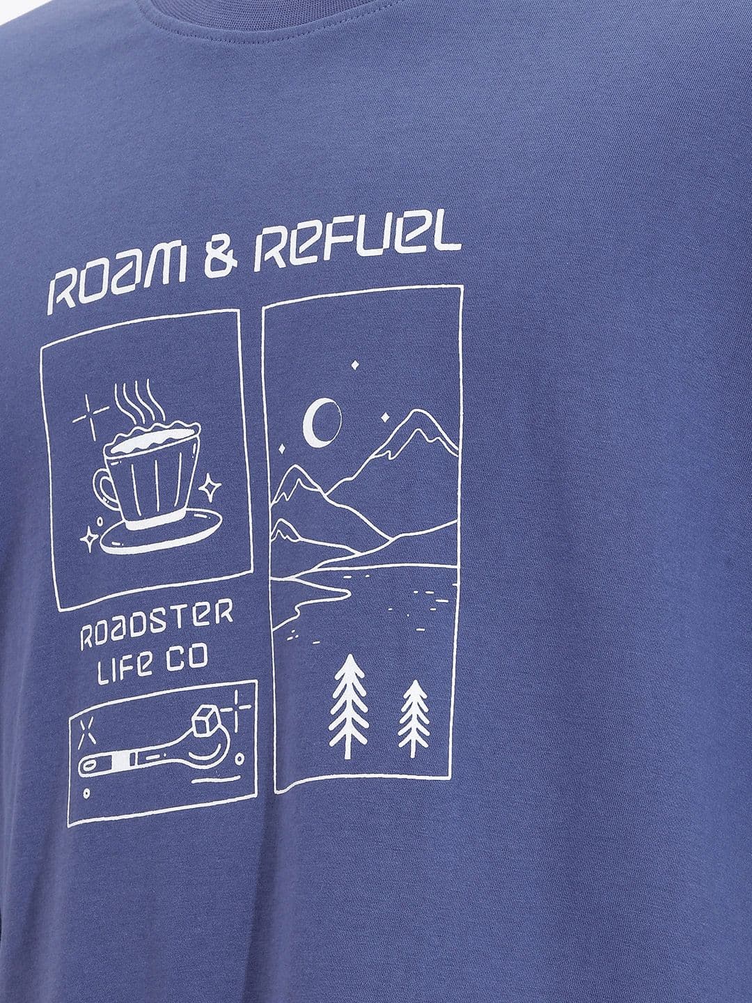 The Roadster Life Co. Relaxed Fit Printed Pure Cotton T-Shirt thumbnail 4