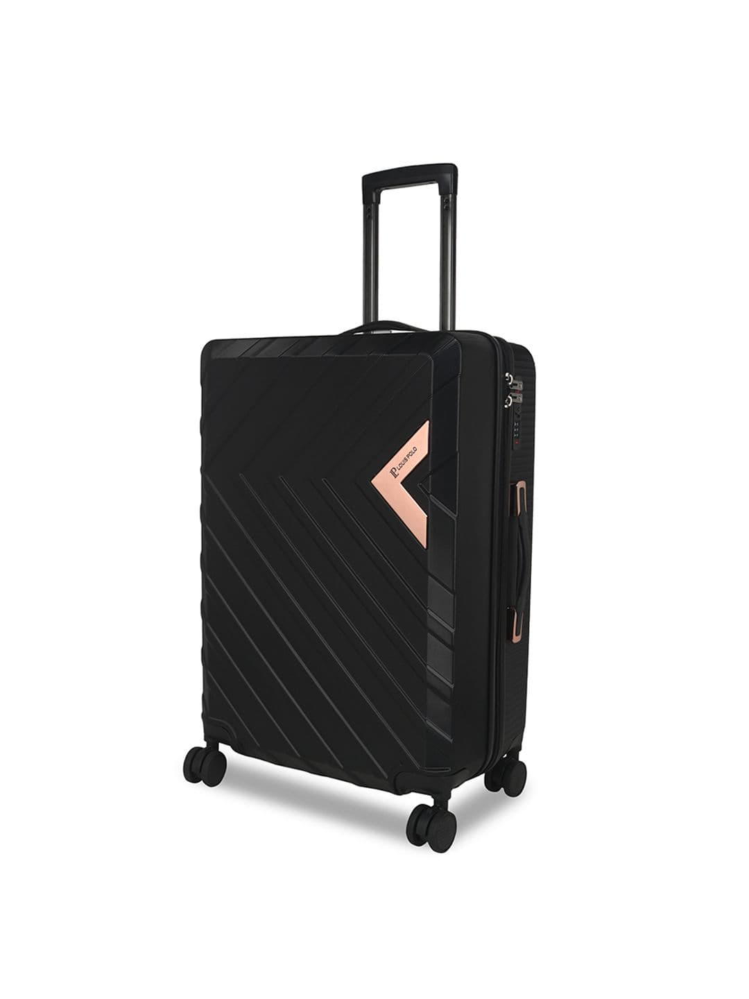 LOUIS POLO VeeZoom Textured 360-Degree Rotation Medium Trolley Suitcase - 81 L thumbnail 8