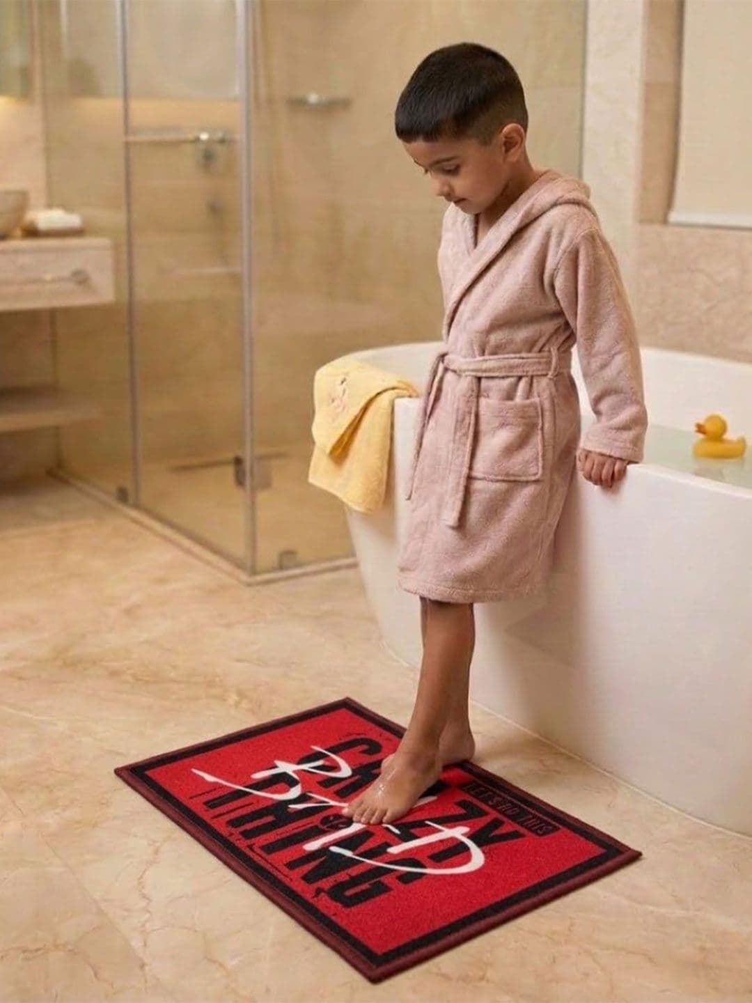 Athom Living Red Marvel Character Theme Kids Anti Slip Bathmat 57x37 thumbnail 2