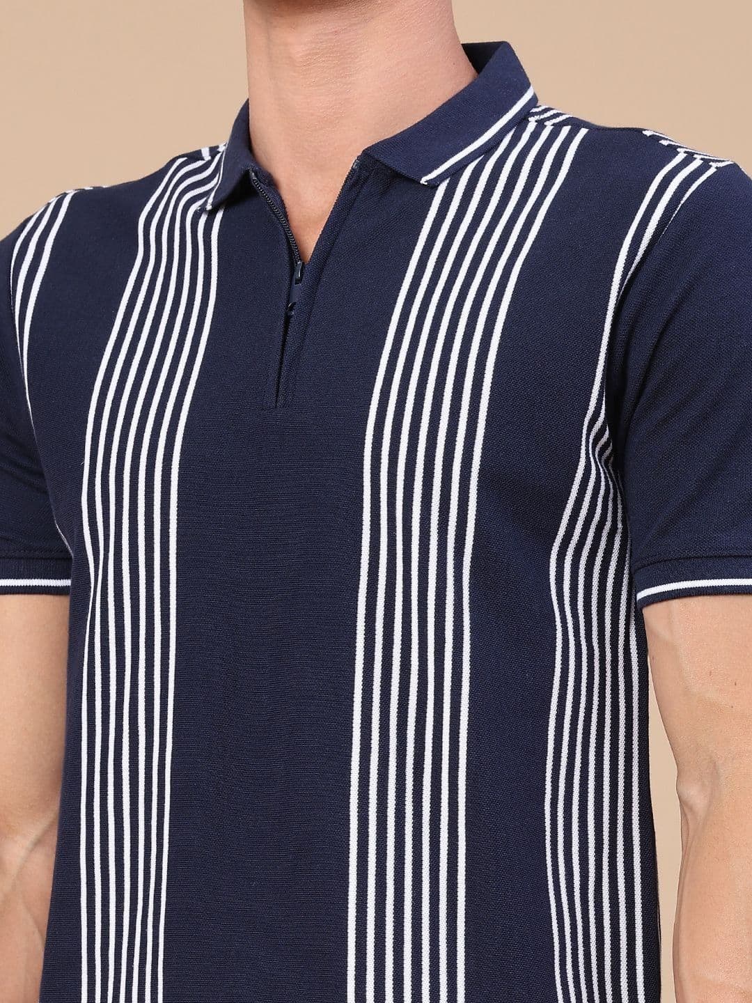 V-Mart Men Striped Polo Collar T-shirt thumbnail 3