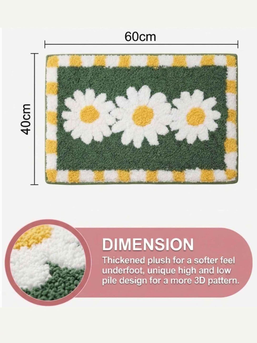 DREAM WEAVERZ Green Anti-Skid Bath Rugs thumbnail 6