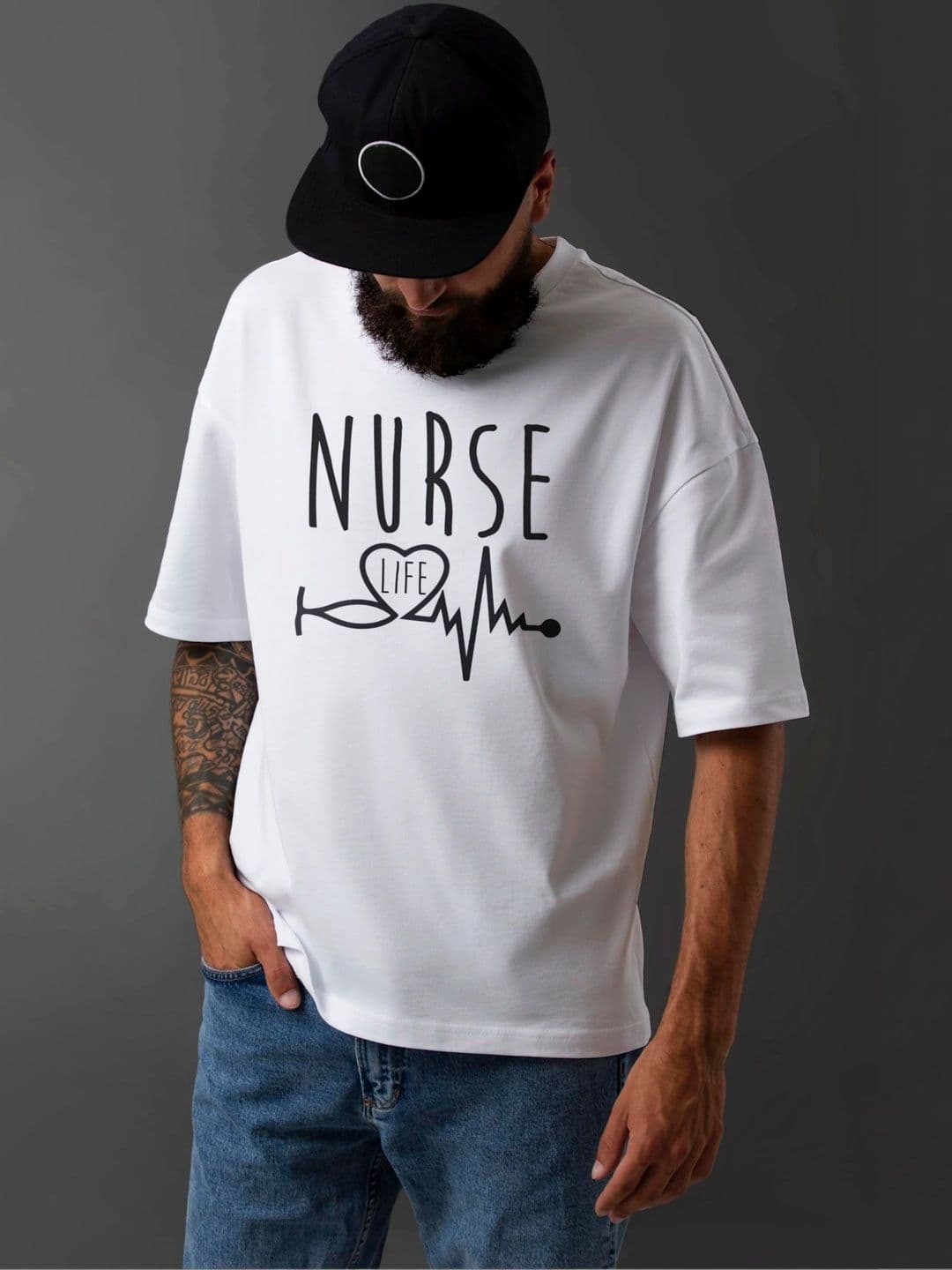 Seekbuylove Men Typography Printed Drop-Shoulder Sleeves Bio Finish T-shirt thumbnail 2