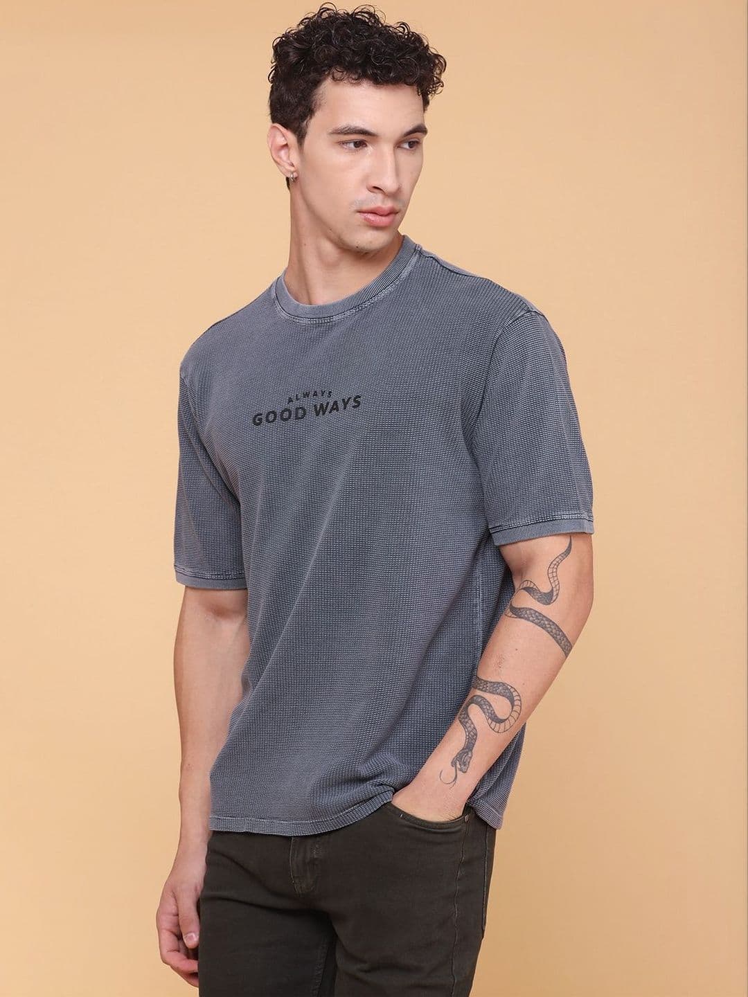 V-Mart Men Typography Boxy T-shirt thumbnail 3