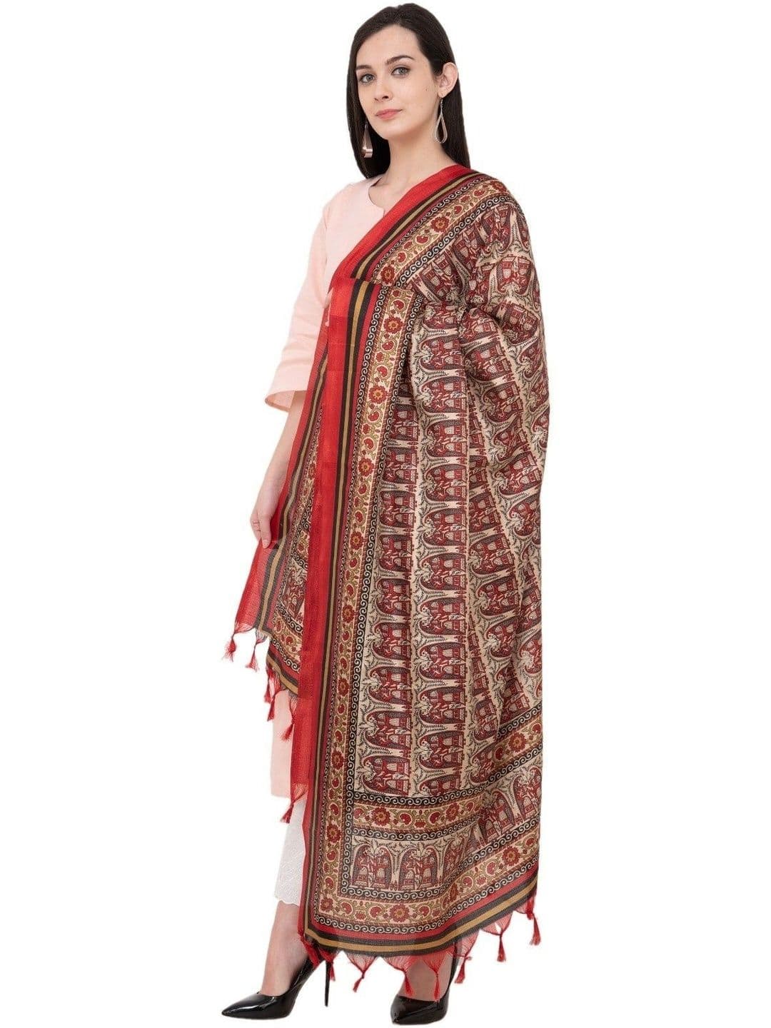 A R SILK Ethnic Motifs Printed Dupatta thumbnail 5