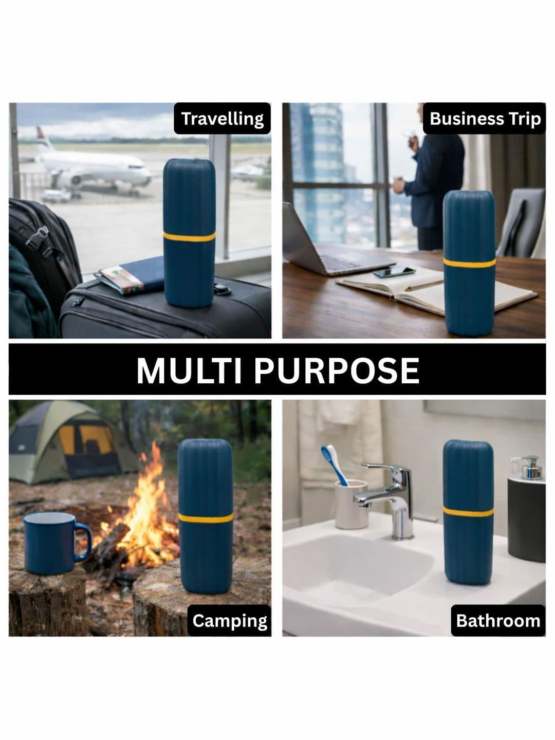 LUXEHOME INTERNATIONAL Multicoloured & Navy Blue 2 piece Textured Plastic thumbnail 6