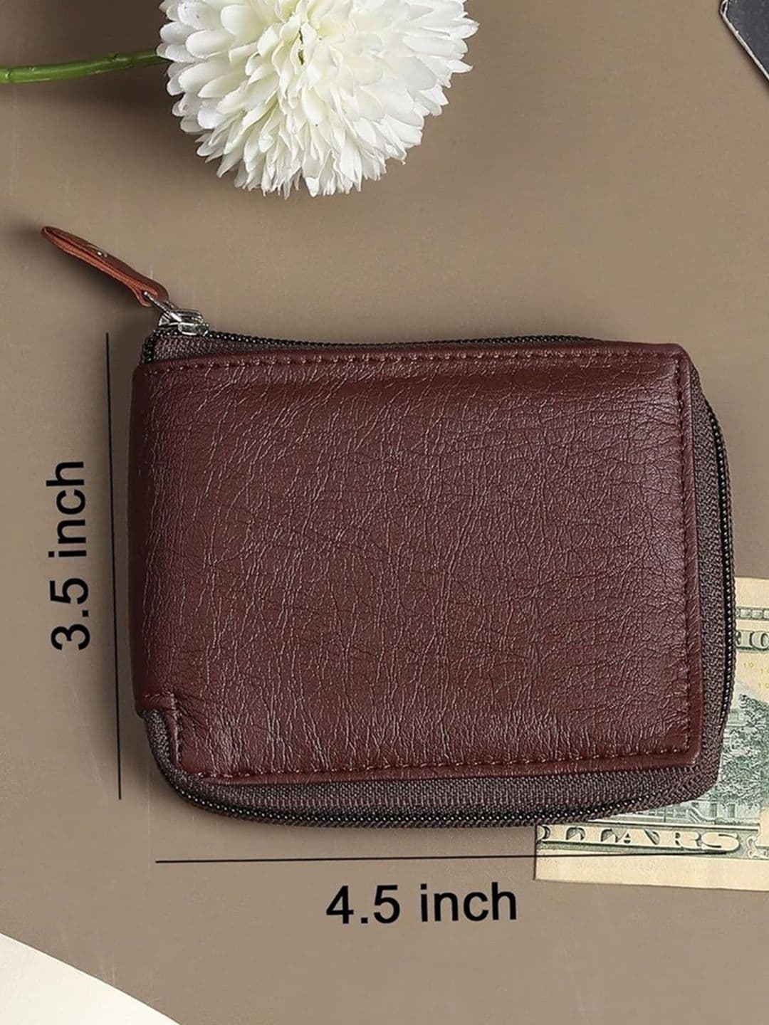 LAER Men Textured PU Zip Around Wallet thumbnail 2