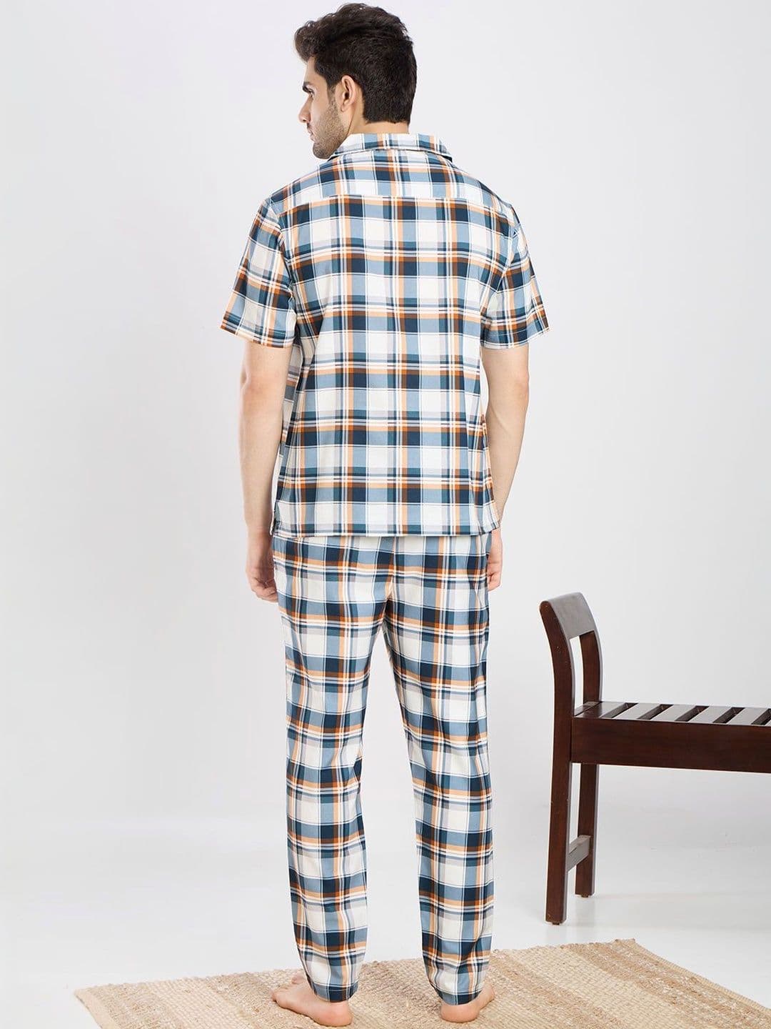 ETC Men Checked Night suit thumbnail 4