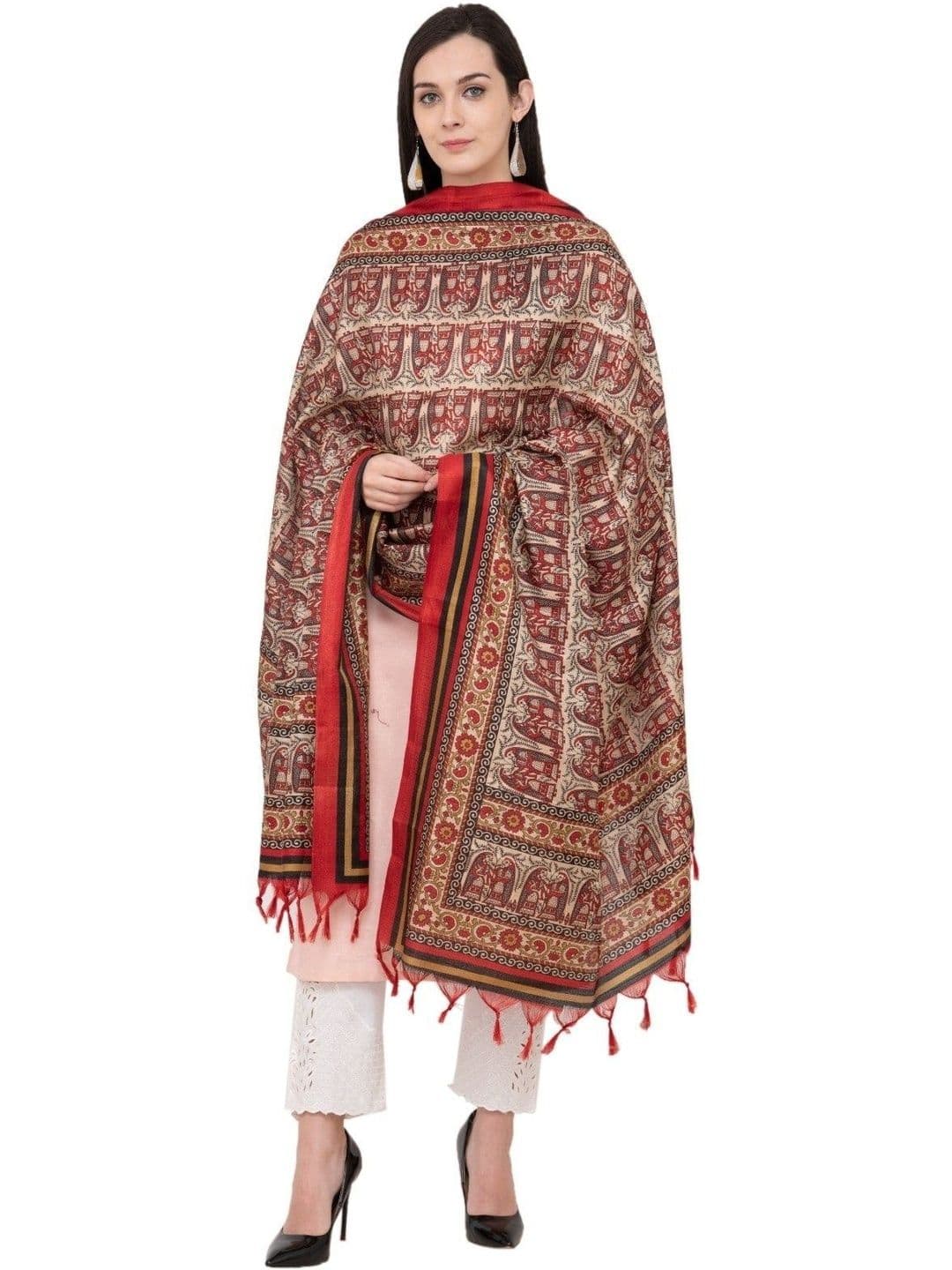 A R SILK Ethnic Motifs Printed Dupatta thumbnail 4