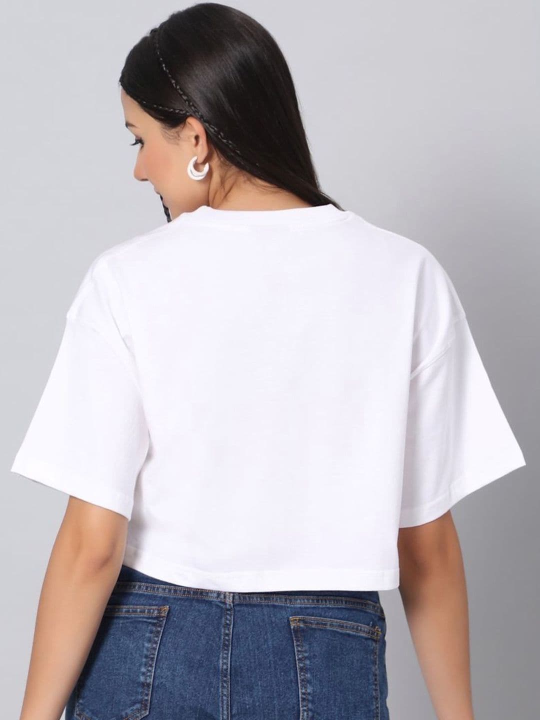 Besick Unisex Typography Printed Round Neck Drop-Shoulder Sleeves Cotton Oversized T-shirt thumbnail 2