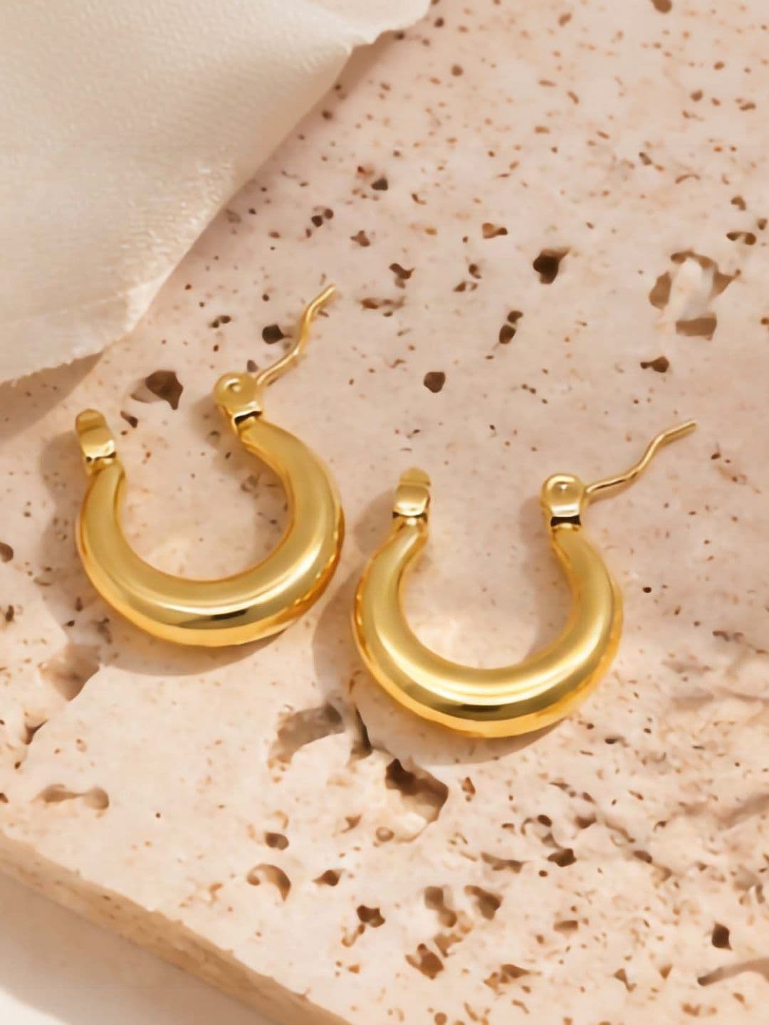 Utkarsh Women Stainless Steel Circular Half Hoop Earrings thumbnail 4