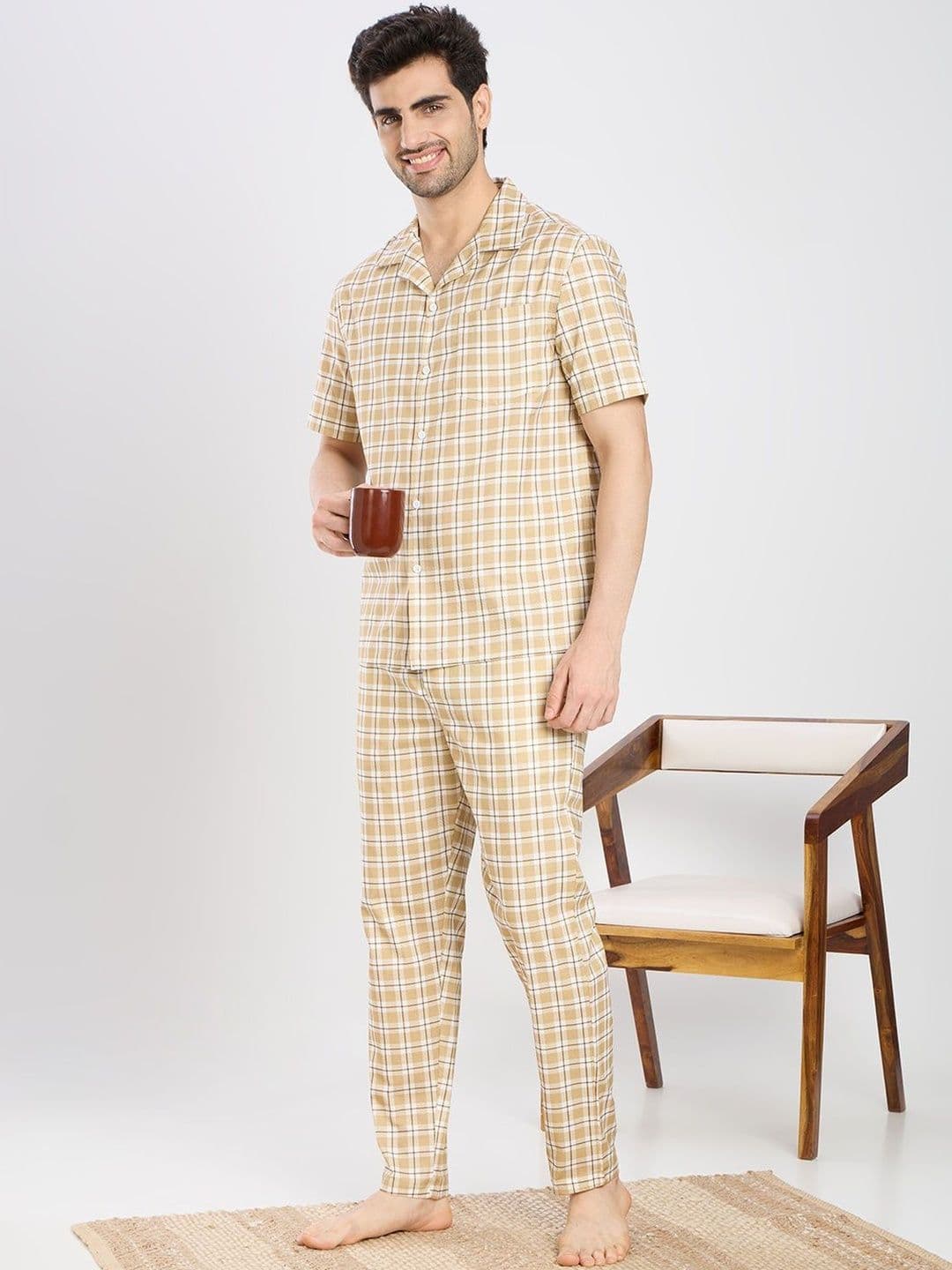 ETC Men Checked Night suit thumbnail 3