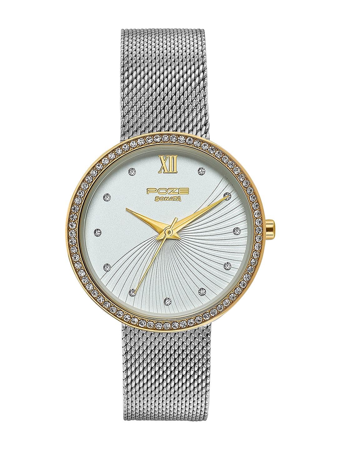 Sonata Women Poze 9 Quartz Analog White Dial Watch - SP80186BM01W thumbnail 3