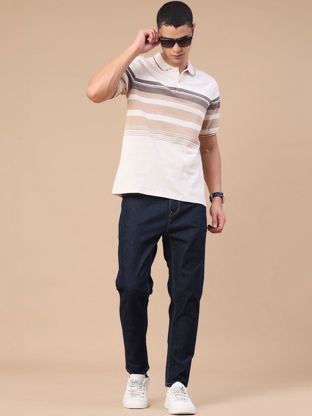V-Mart Men Striped Polo Collar T-shirt thumbnail 4