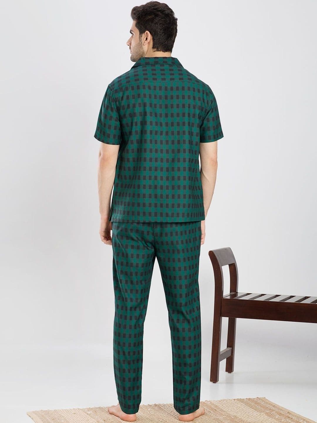 ETC Men Checked Night suit thumbnail 2