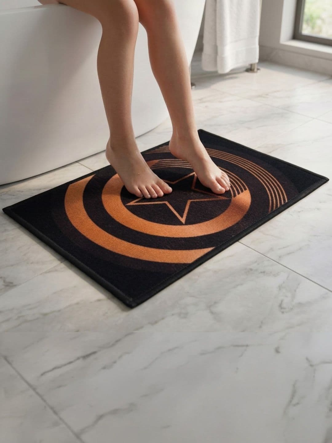 Athom Living Black Marvel Character Theme Kids Anti Slip Bathmat 57x37 thumbnail 4