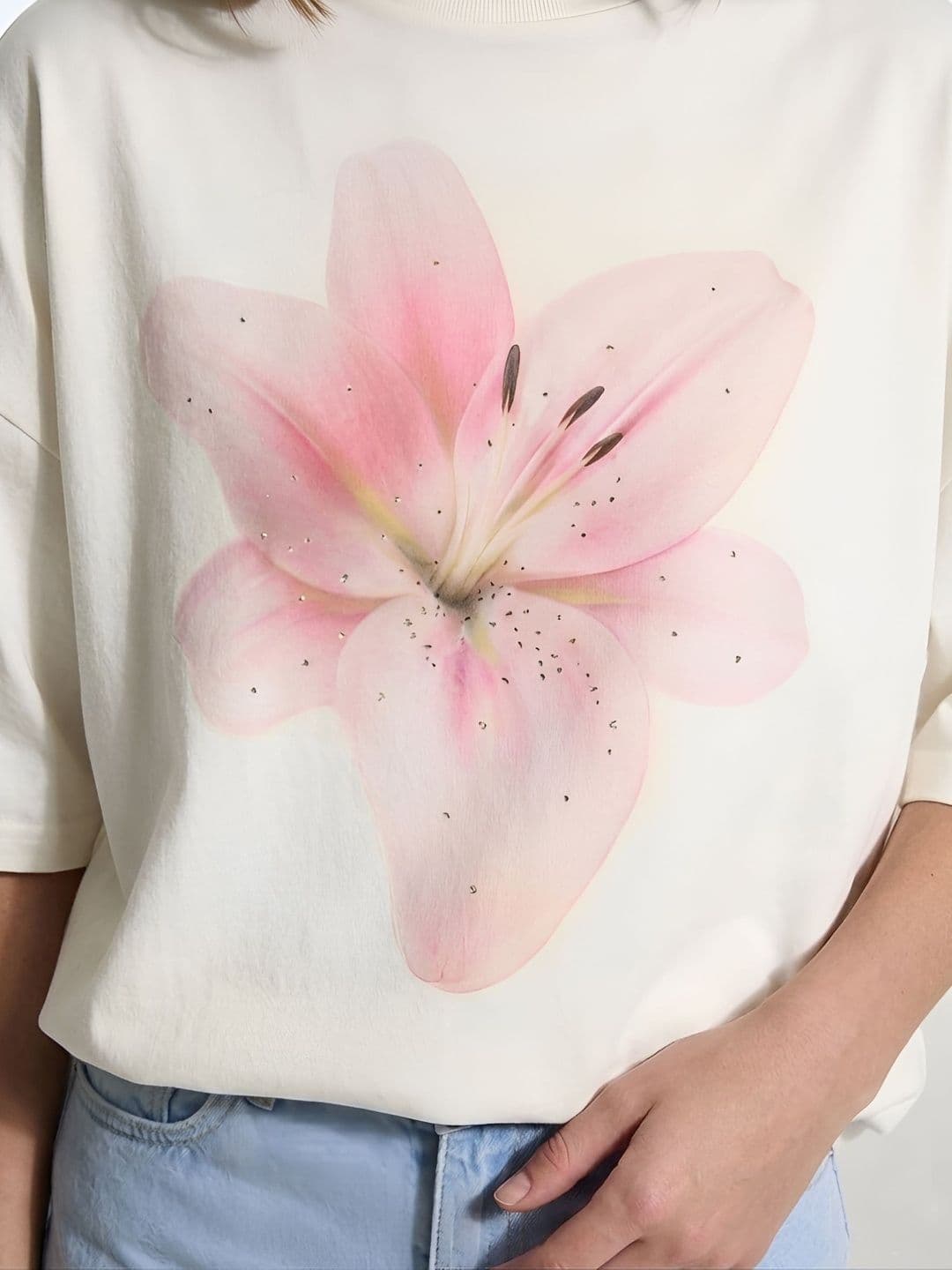 SMARTEES Women Floral Printed Drop-Shoulder Sleeves T-shirt thumbnail 5
