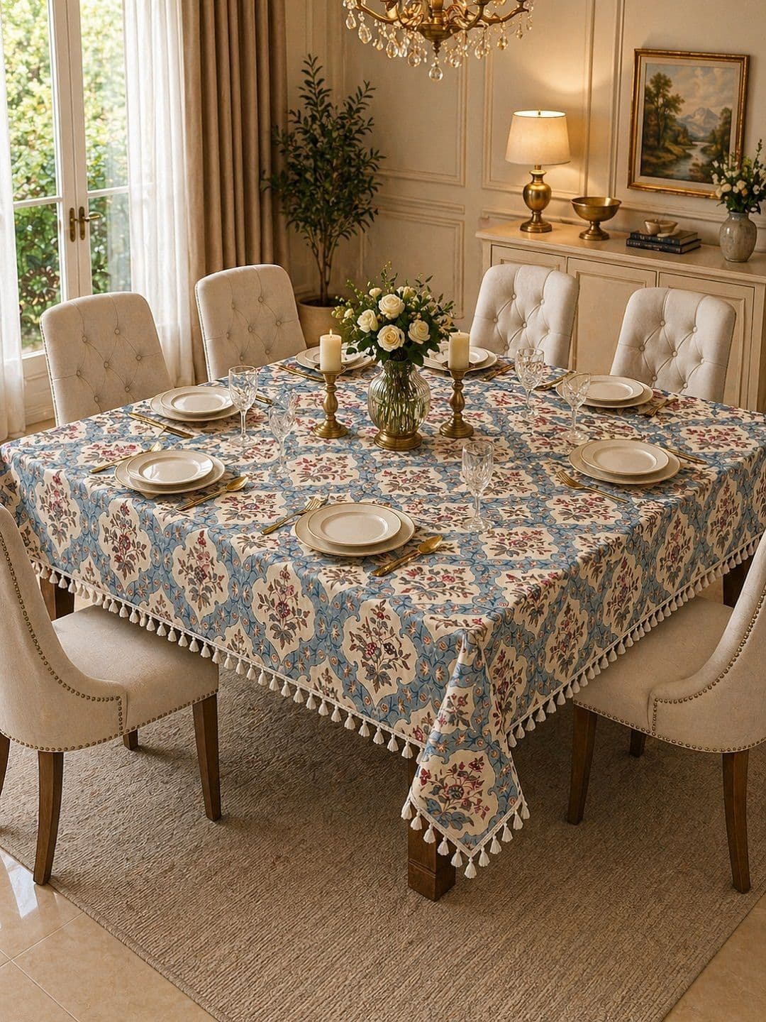 RRC Blue Floral 6-Seater Table Cover - view 1