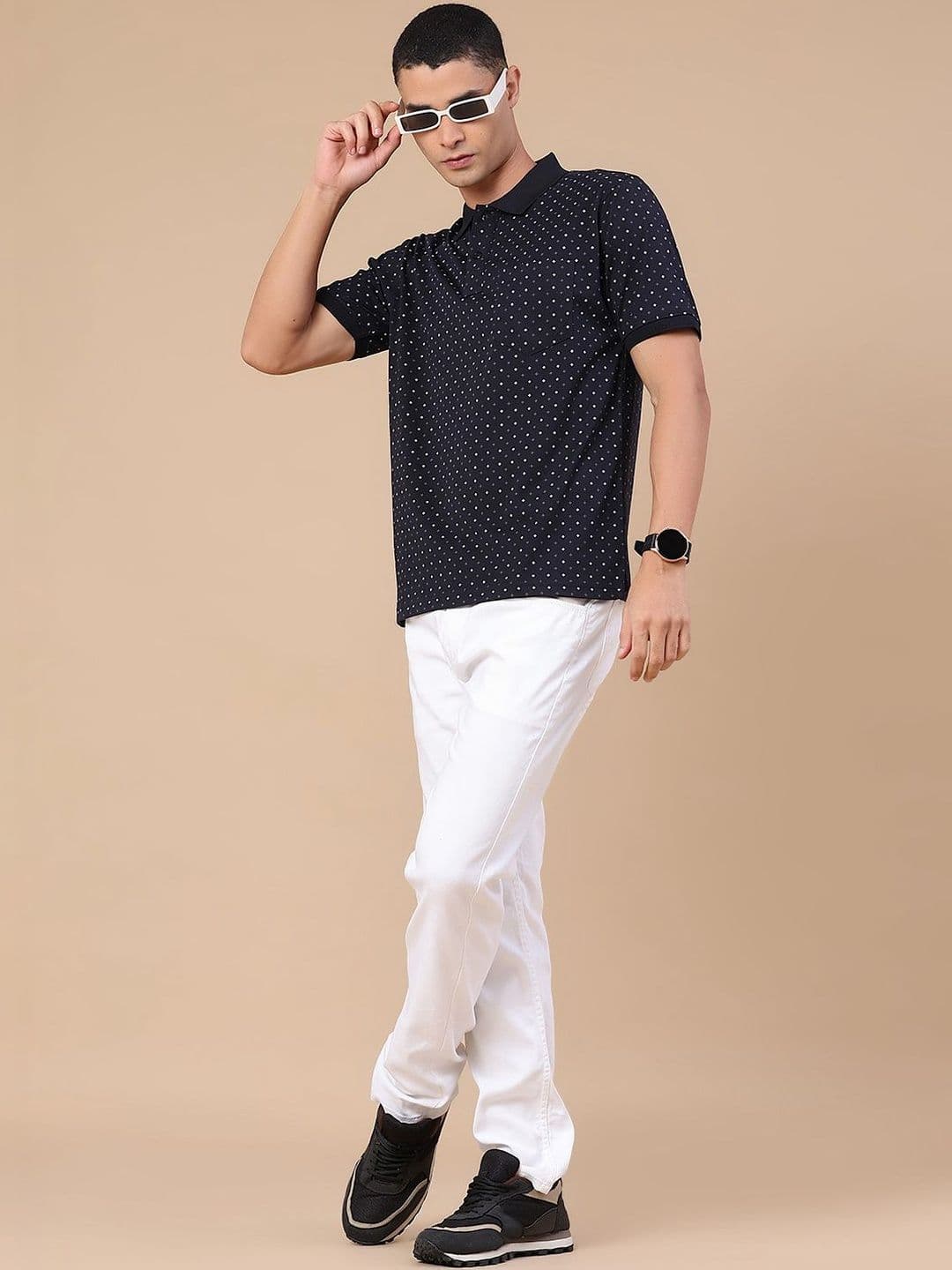 V-Mart Men Printed Polo Collar Pockets T-shirt thumbnail 4