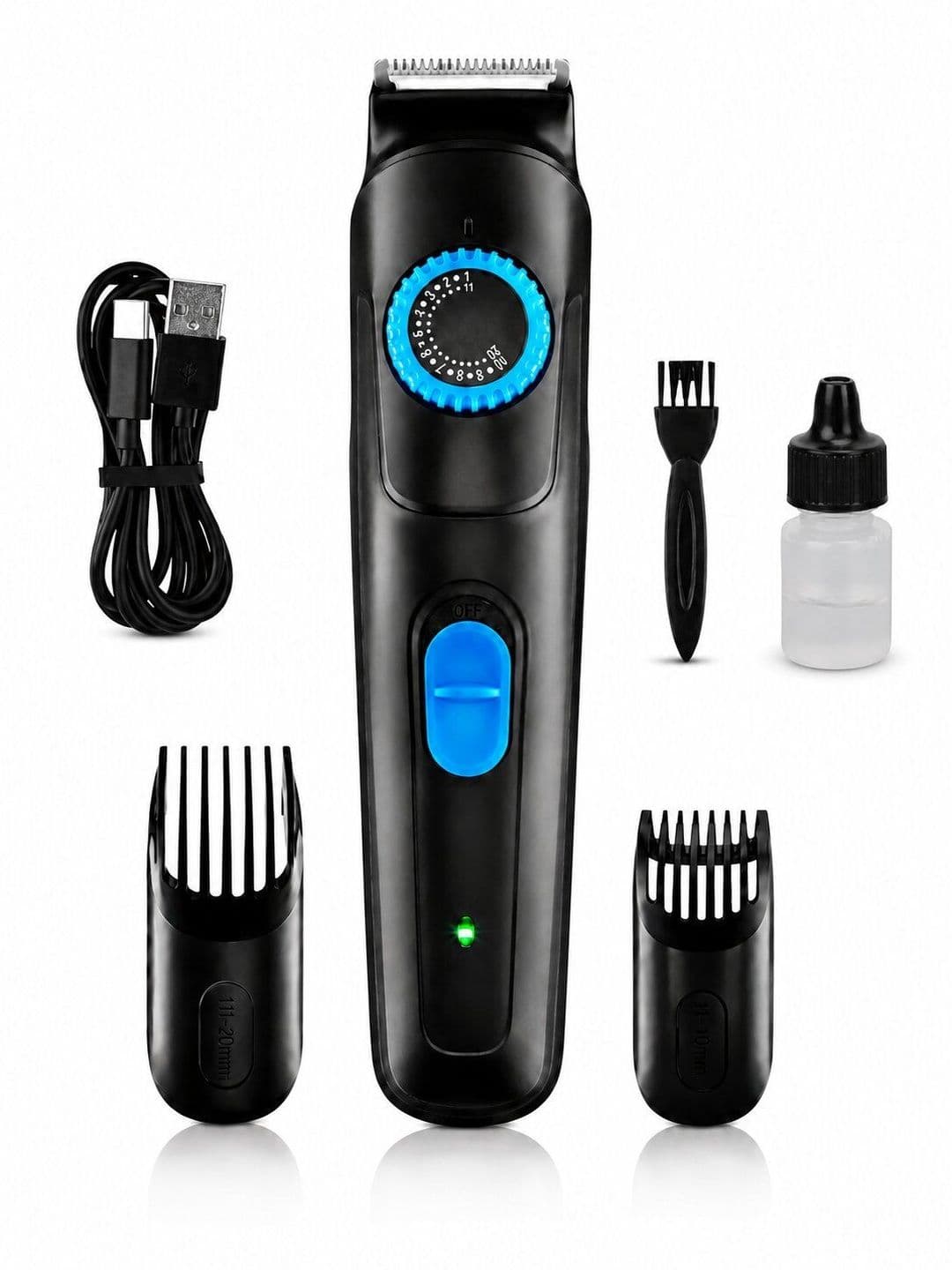 NOYMI Rechargeable USB Charging Attachments Adjustable Length Beard Trimmer thumbnail 3