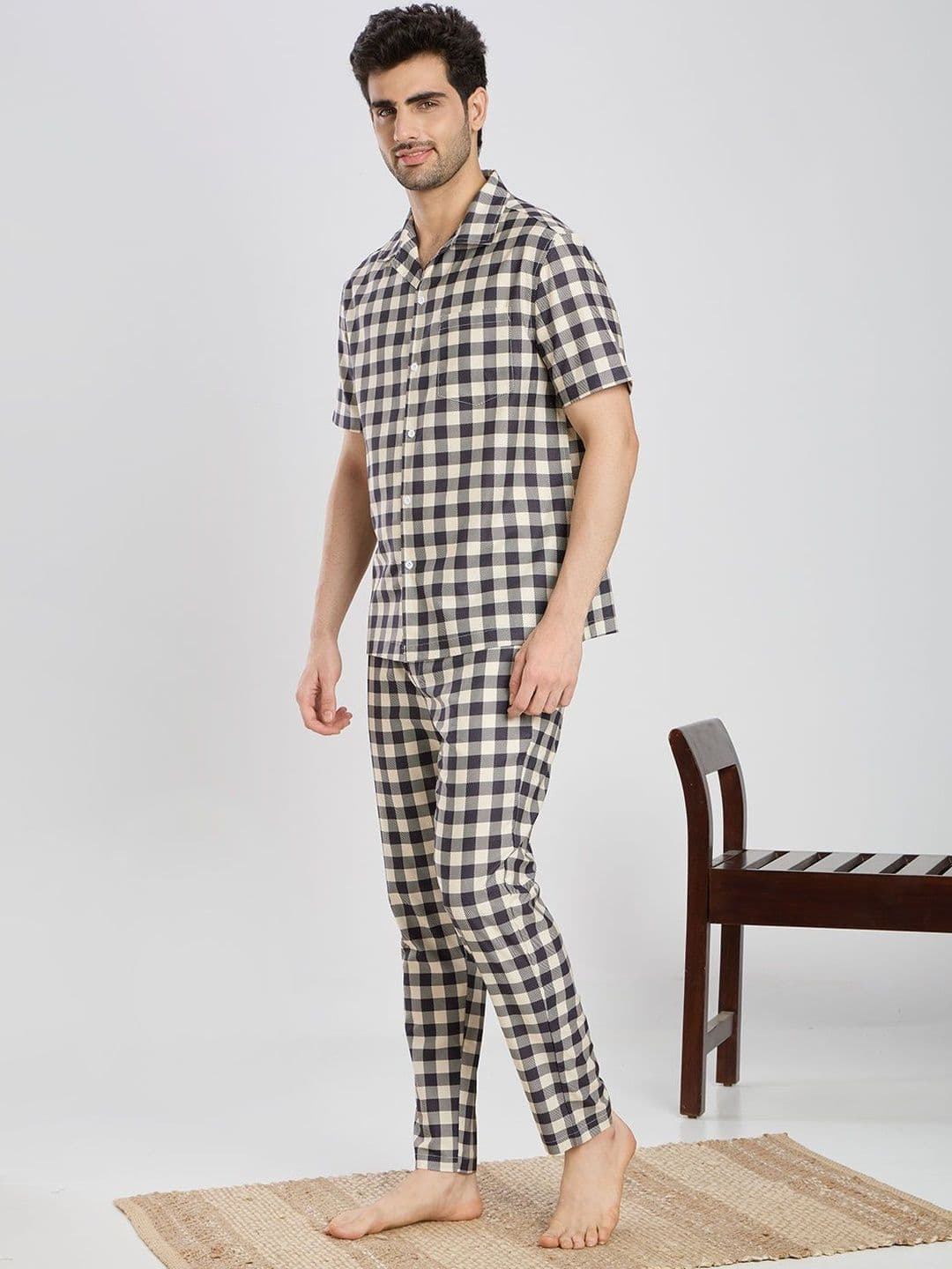 ETC Men Checked Night suit thumbnail 3