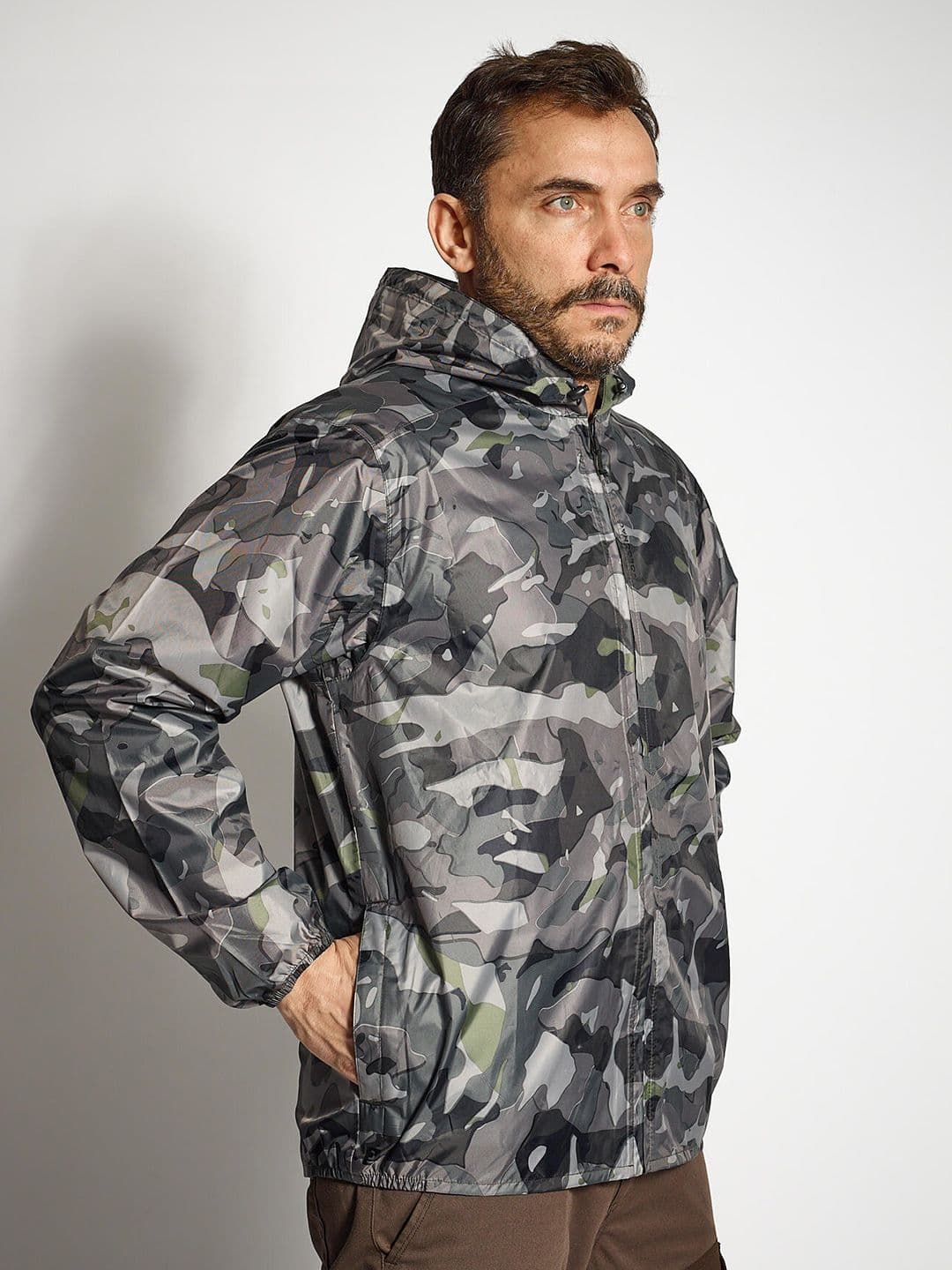 Decathlon Solognac - Men Grey Camo 100 Waterproof Hunting Jacket thumbnail 6