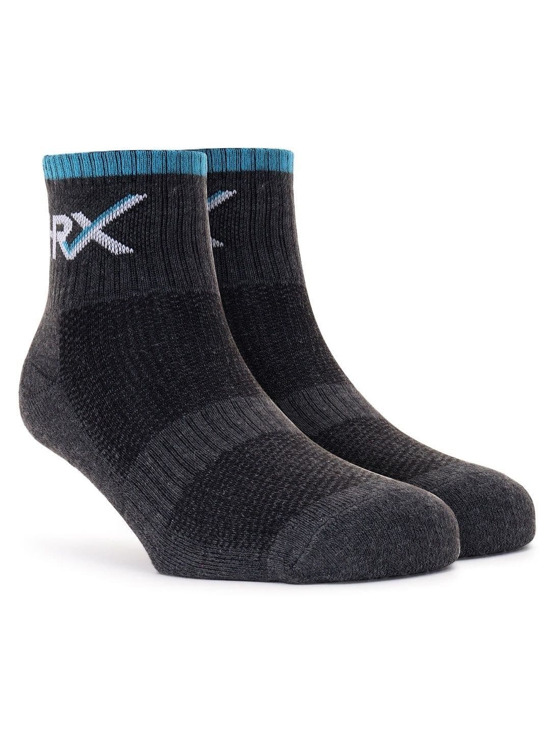 HRX by Hrithik Roshan Men Pack of 3 Cotton Blend Patterned Ankle Length Socks thumbnail 6