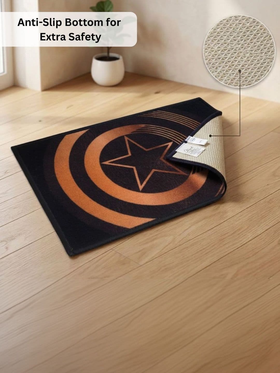 Athom Living Black Marvel Character Theme Kids Anti Slip Bathmat 57x37 thumbnail 2