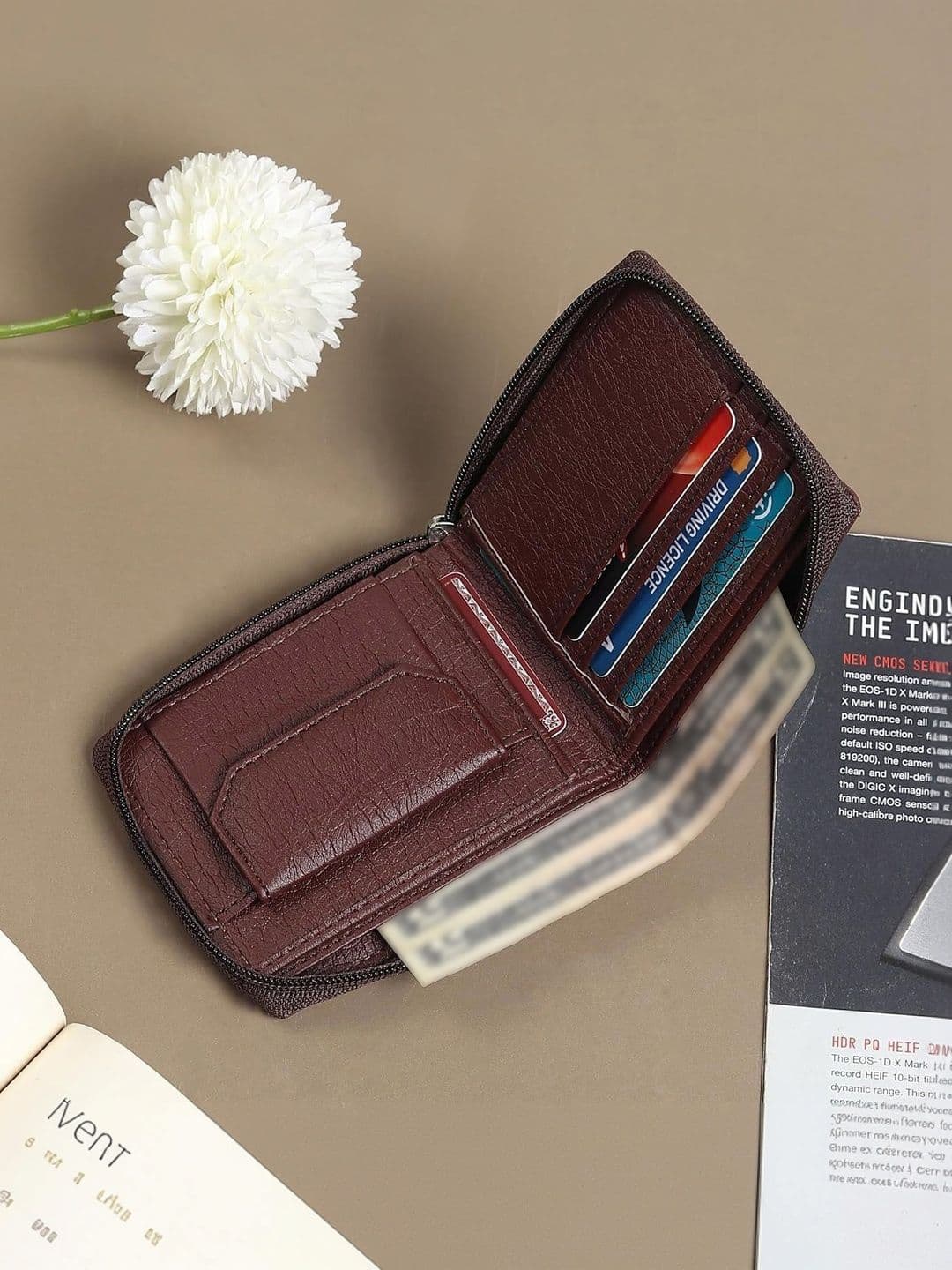 LAER Men Textured PU Zip Around Wallet thumbnail 6