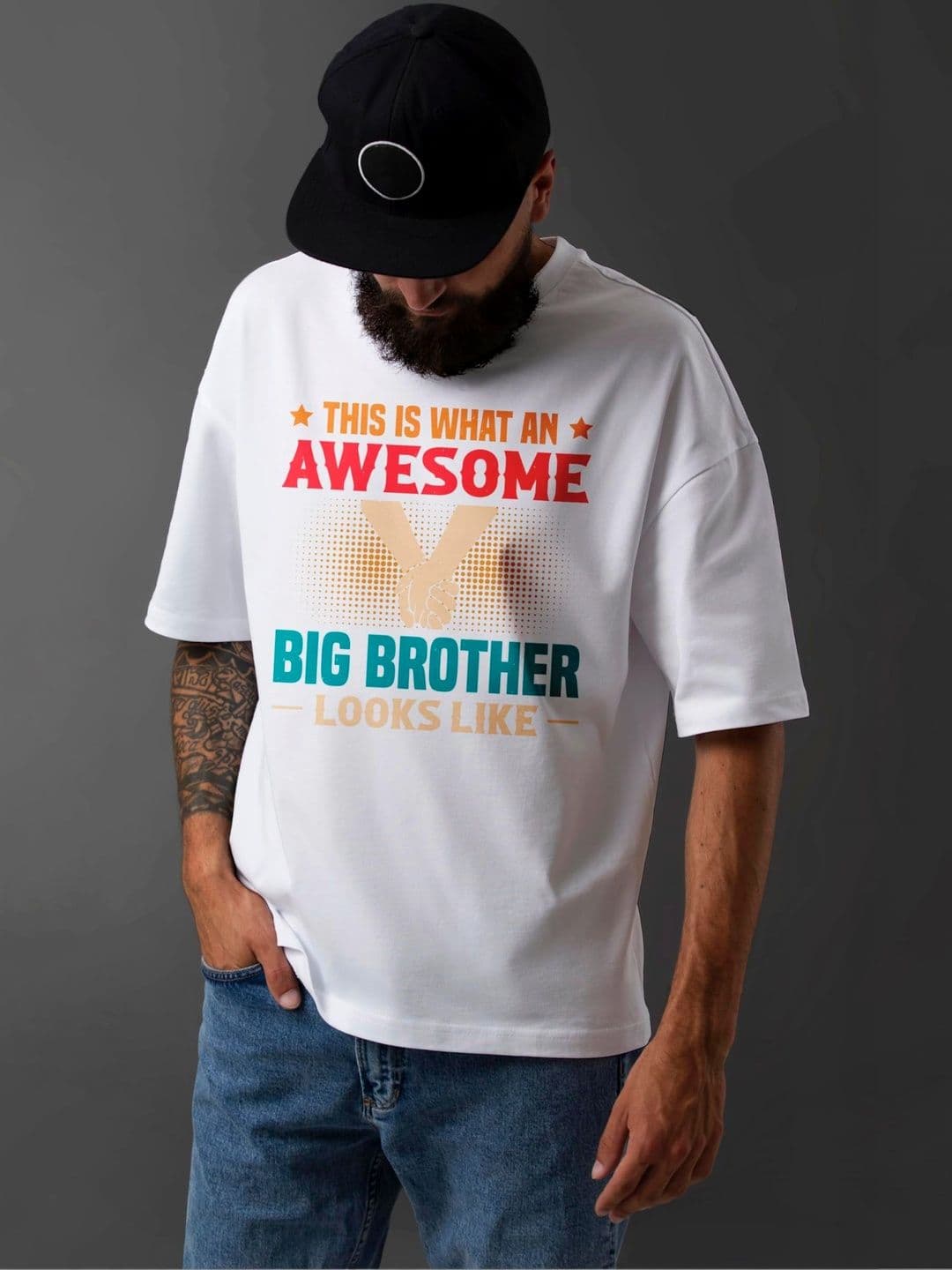 Seekbuylove Men Typography Printed Drop-Shoulder Sleeves Bio Finish T-shirt thumbnail 5
