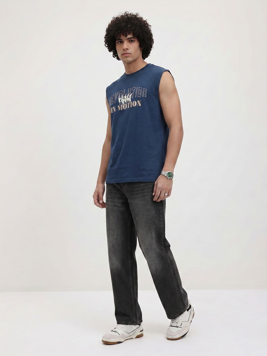 The Roadster Life Co. Printed Pure Cotton Sleeveless T-shirt thumbnail 4