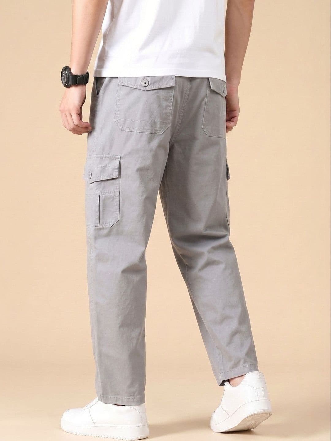 HERE&NOW Men Relaxed Loose Fit Cargos Trousers thumbnail 3
