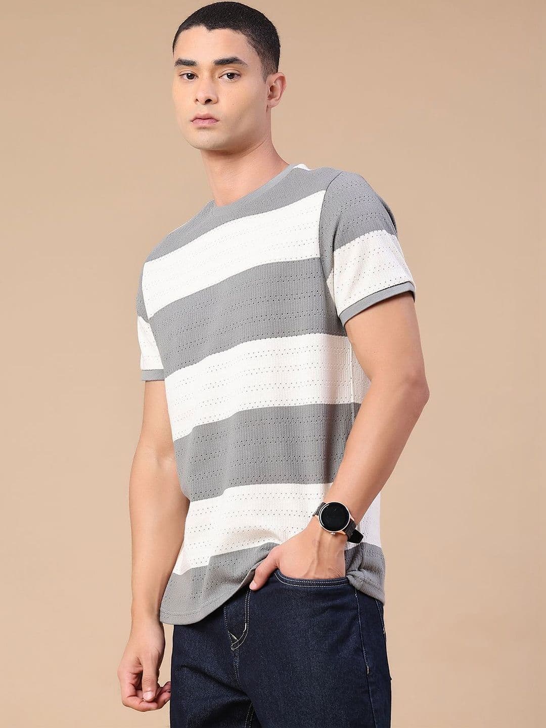 V-Mart Men Striped T-shirt thumbnail 2