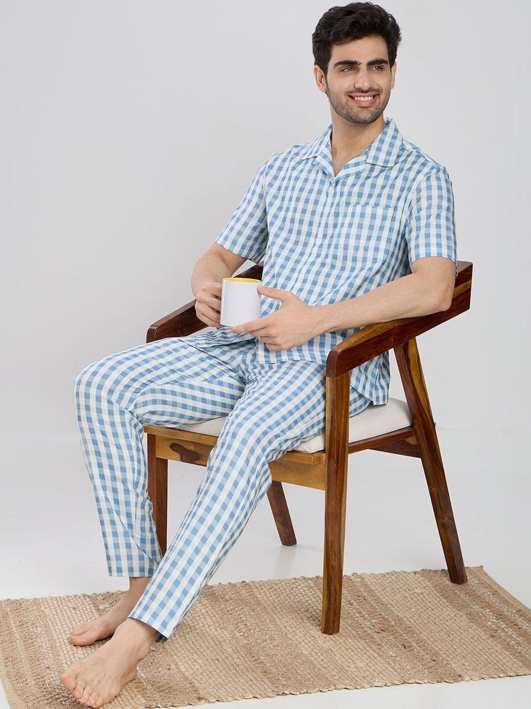 ETC Men Checked Night suit thumbnail 6
