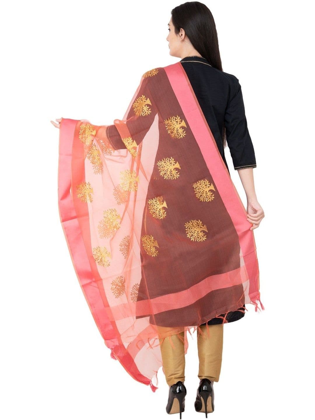A R SILK Ethnic Motifs Embroidered Art Silk Dupatta with Thread Work thumbnail 4