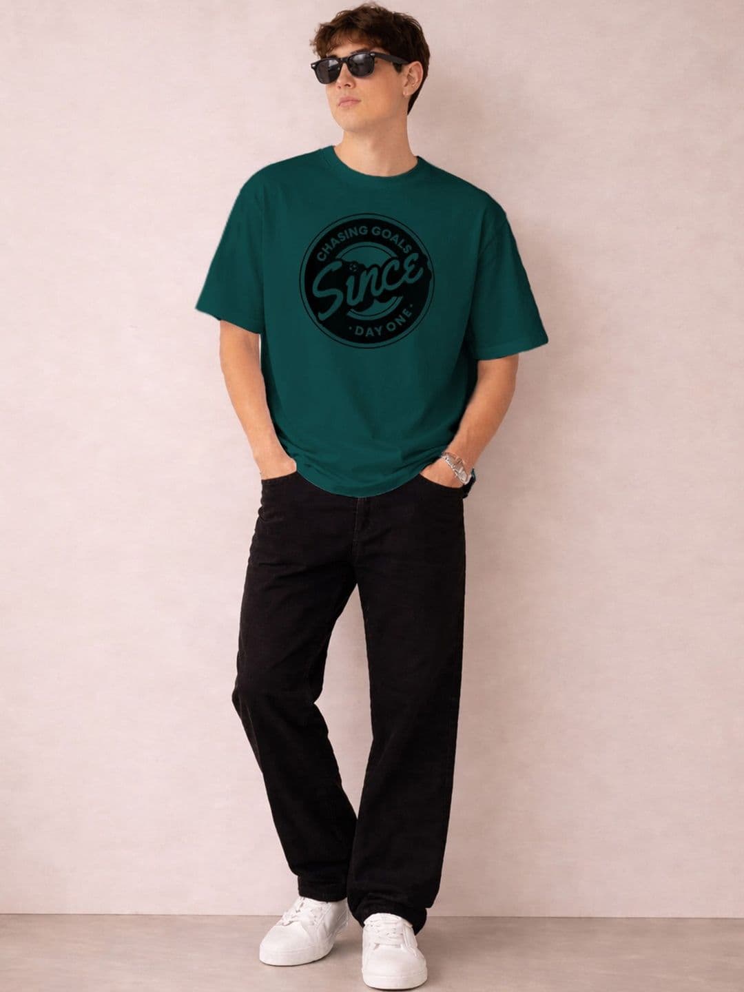 The Roadster Lifestyle Co Printed Organic Cotton Round Neck Oversized Tshirts thumbnail 4