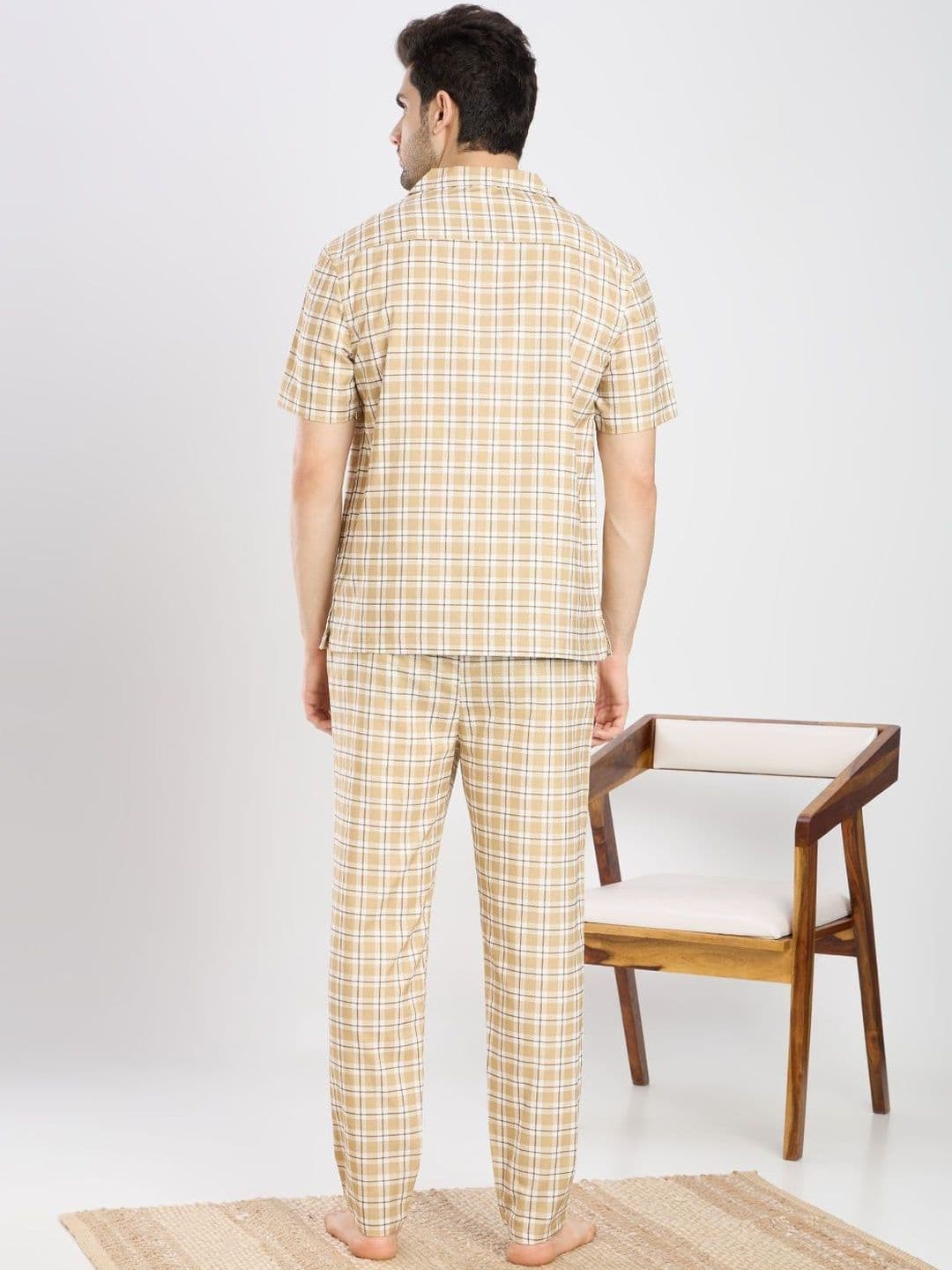 ETC Men Checked Night suit thumbnail 5