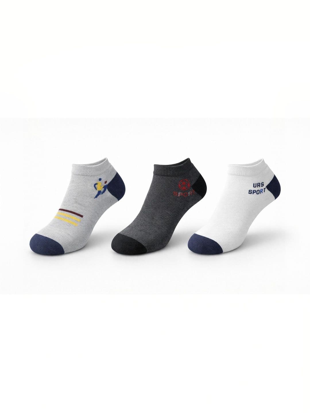 Blacktank Men Pack of 3 Cotton Patterned Ankle Length Socks - view 1