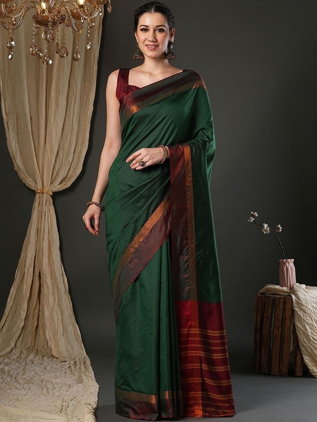 maatirang Woven Design Silk Blend Handloom Saree - view 1