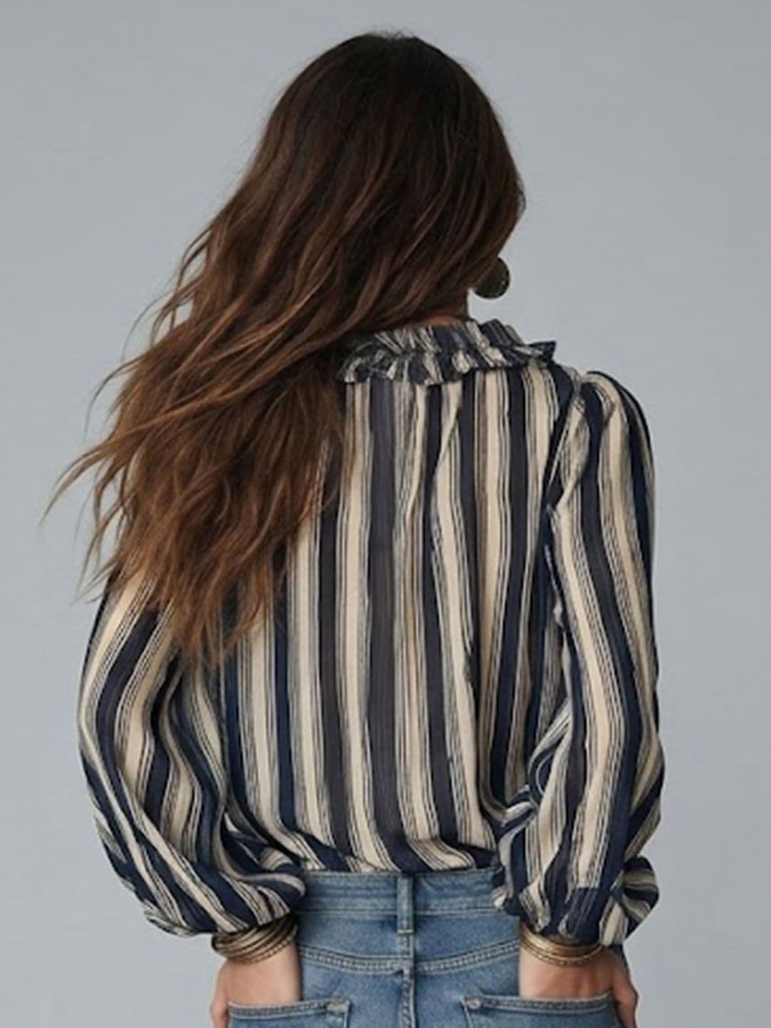 StyleCast x Revolte Striped Tie-Up Neck Top thumbnail 7