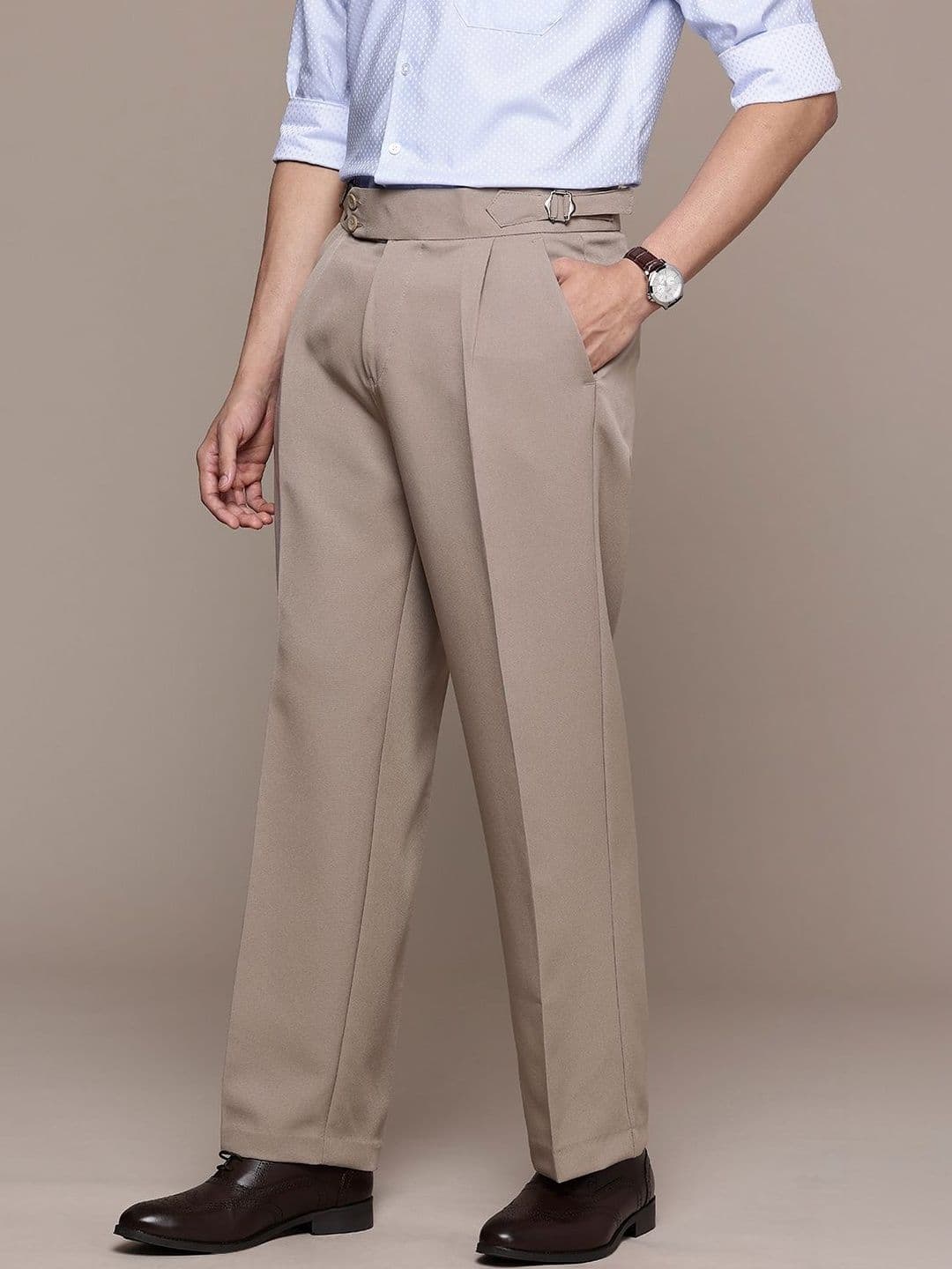 R.Code by The Roadster Life Co. Men Comfort Pleated Trousers thumbnail 5