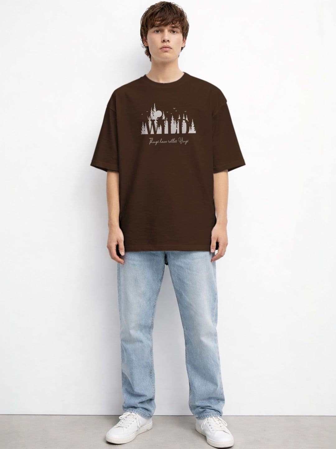The Roadster Lifestyle Co. Typography Printed Organic Cotton Round Neck Oversized Tshirts thumbnail 3